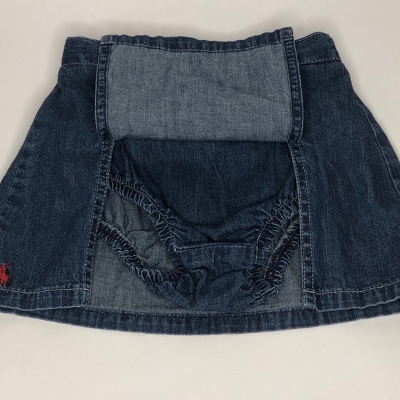 Ralph Lauren Denim Slitted Baby Skort - Picture 3 of 5